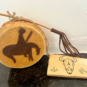 Signed Lakota Rosebud Sioux Native American Mini Drum